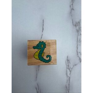 New Cartoon Seahorse Rubber Stamp